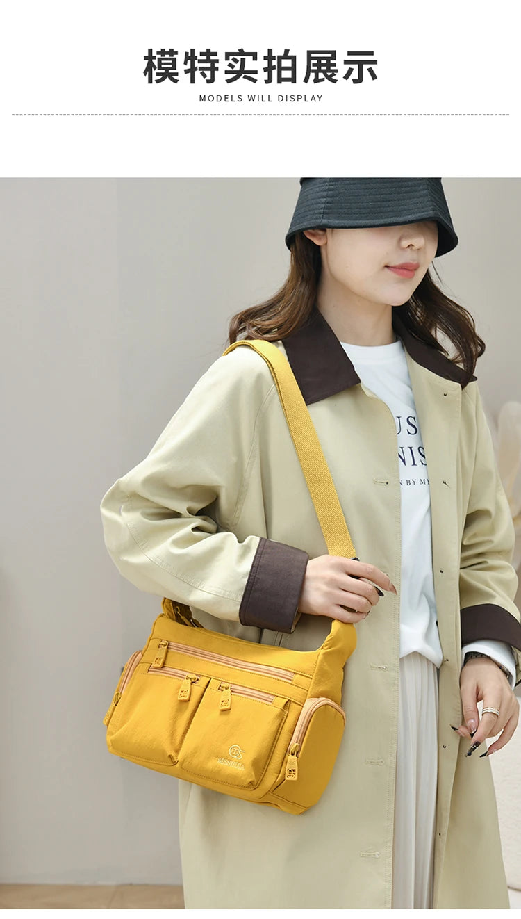 Nylon Crossbody Bag For Women Large Capacity Shoulder Bag Multi-pocket Female Bag Shopping Travel Lady Handbag Leisure Purse sac