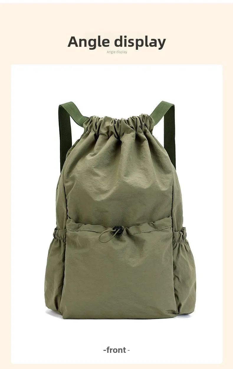 Foldable Drawstring Drawstring Backpack,Lightweight and Easy To Store,Essential for Short Distance Travel and Outdoor Activities