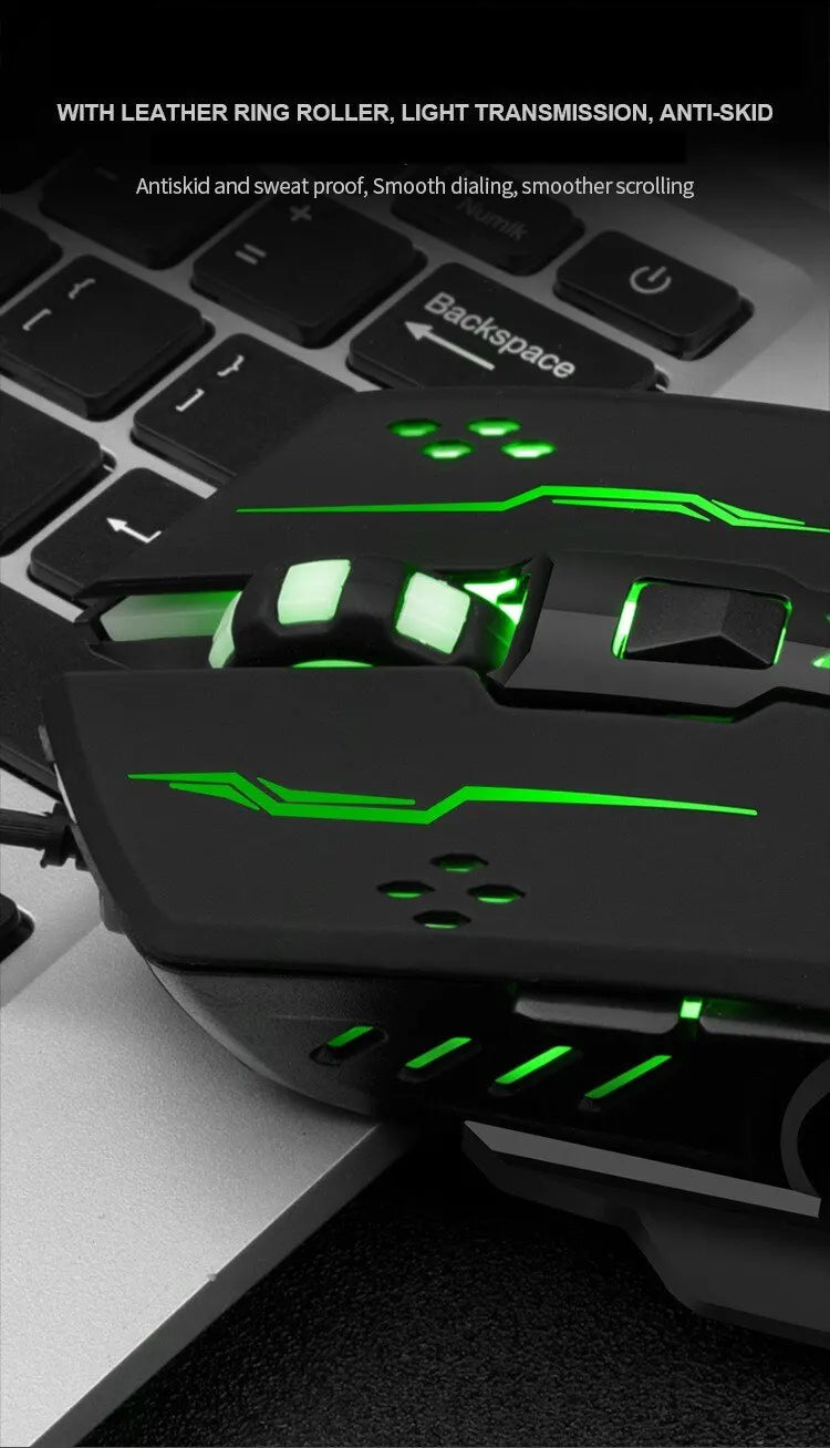USB Wired Gaming Mouse Mechanical Mice USB Luminous Light Mouse Adjustable Optical Gamer Mouse for PC Computer Game