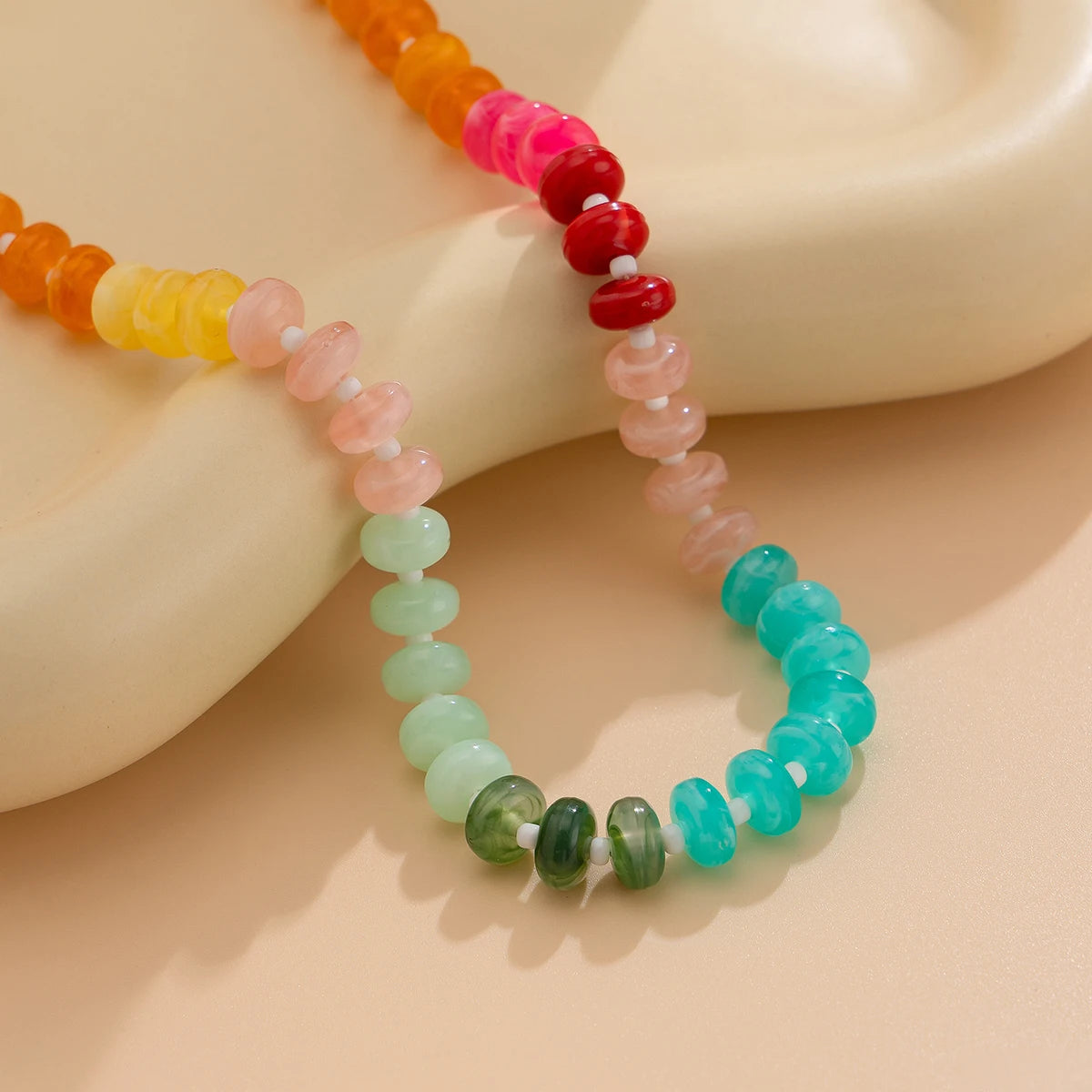 Lacteo Creative Mixed Color Acrylic Necklace for Women Romantic Adjustable Necklace Daily Party Birthday Jewelry Accessories New