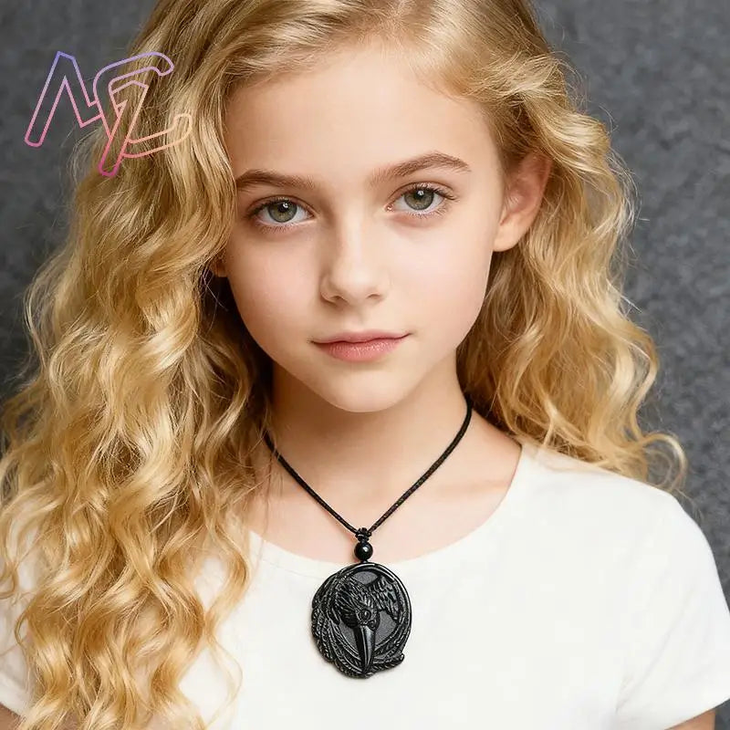Real Obsidian Crow Pendant Necklace Fashion Gemstone Amulet Accessories Carved Men Natural Jewelry Gift Luxury Talismans
