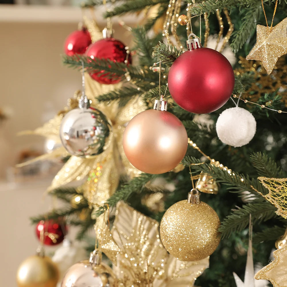 24Pcs/Box 3-4cm Christmas Balls Christmas Tree Ornament Ball Xmas Hanging Tree Pendant Home Party Decor New Year Gifts