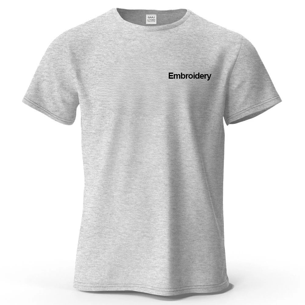 Custom Embroidery T Shirt Premium 100% Cotton T shirt Diy Your Own Design Brand Company Team Pet Animal Logo Men Women Tee Tops