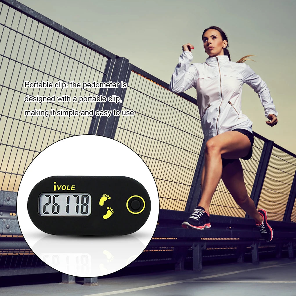 Ivole Digital Step Pedometer Walking Running Counter LCD Display Fitness Gym Practice Counting Tools Accessories