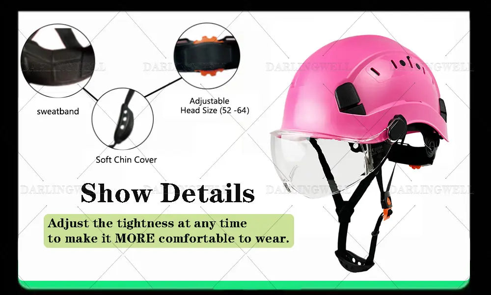 Safety Helmet With Goggles Men's Construction Hard Hat High Quality ABS Protective Helmets Work Cap For Working Climbing Riding