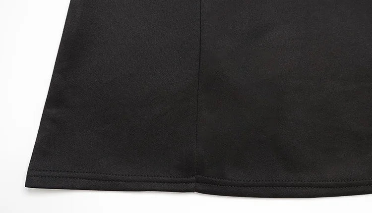 Ahagaga Elegant Women's Mini Dresses Solid Sexy Bodycon Slim Fit Hollow Out Regular Long Flare Sleeve A Line Trend Casual Female