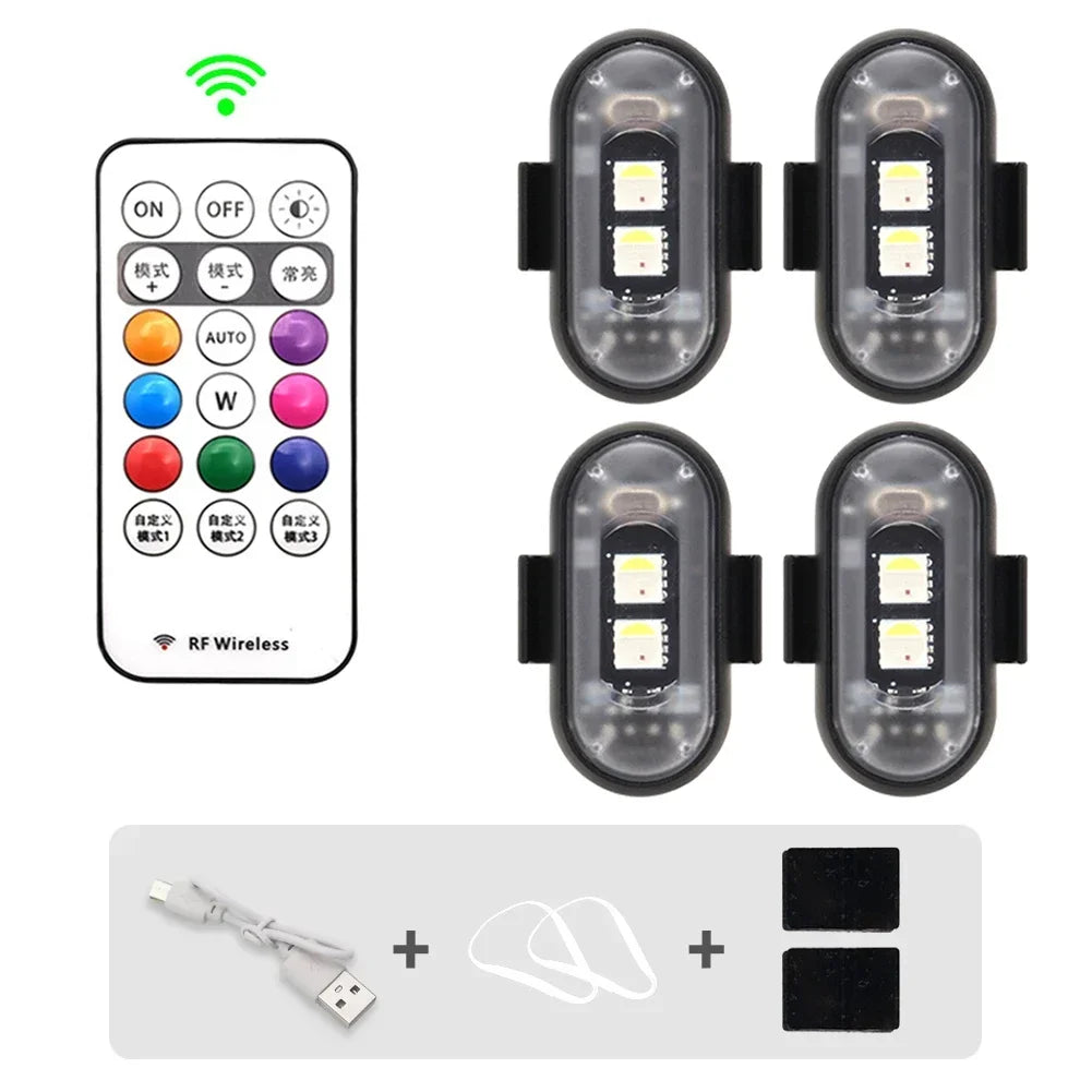 RGB Led Scooter Flitsligte Fiets LED Flitsposisie Draadlose Lig Vliegtuig Helikopter Waarskuwingsligte Toebehore