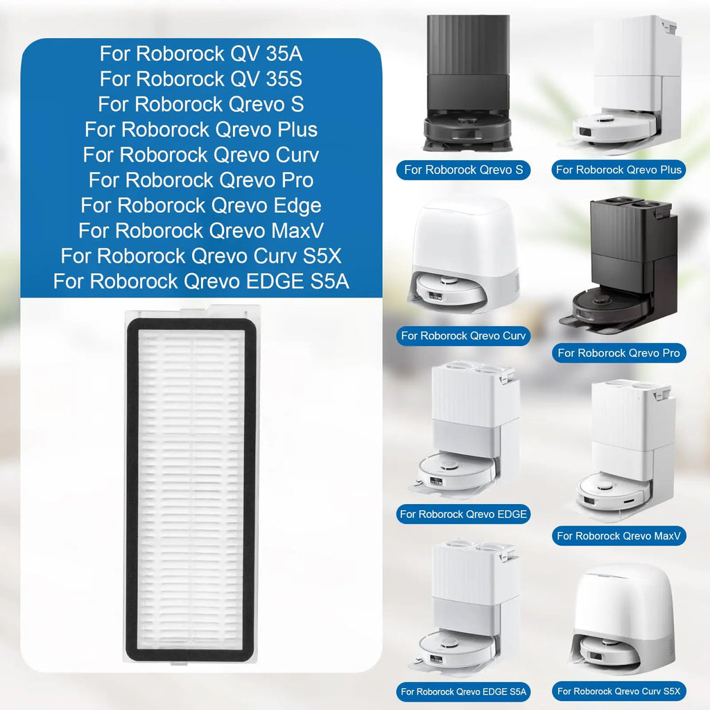 HEPA Filter for Roborock Qrevo S/Qrevo Pro/Qrevo Plus/Qrevo MaxV/Qrevo Curv/Qrevo Curve/Qrevo Edge Robot Vacuum Cleaner