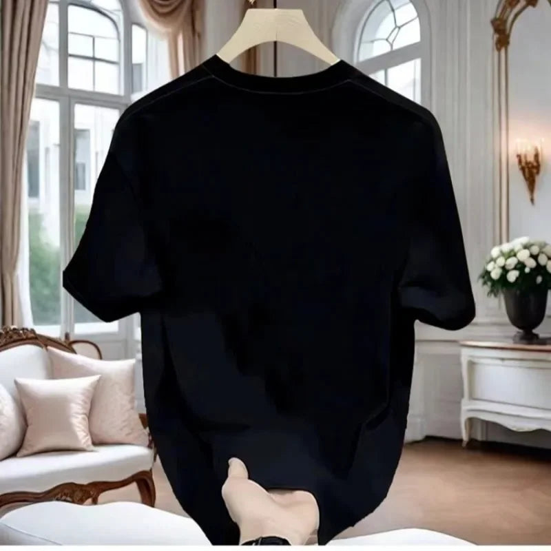 New 2026 Men's Pure Cotton Short Sleeve T-Shirt Fashionable Summer Thin Breathable Comfortable Casual Top for Men And Women