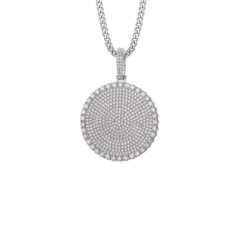 THUE Full Moissanite Luxury Square Pendant with Certification Rope Necklace For Women Men Hip Hop Jewelry Gifts