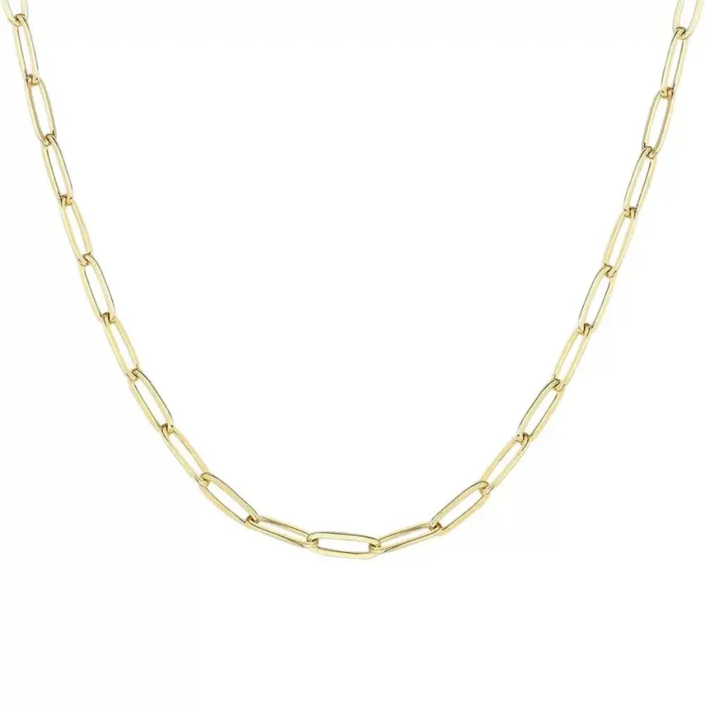 Andara 925 Sterling Silver Exquisite Paperclip Necklace, Women's Fashion Paperclip Clavicle Necklace Birthday Party Jewelry