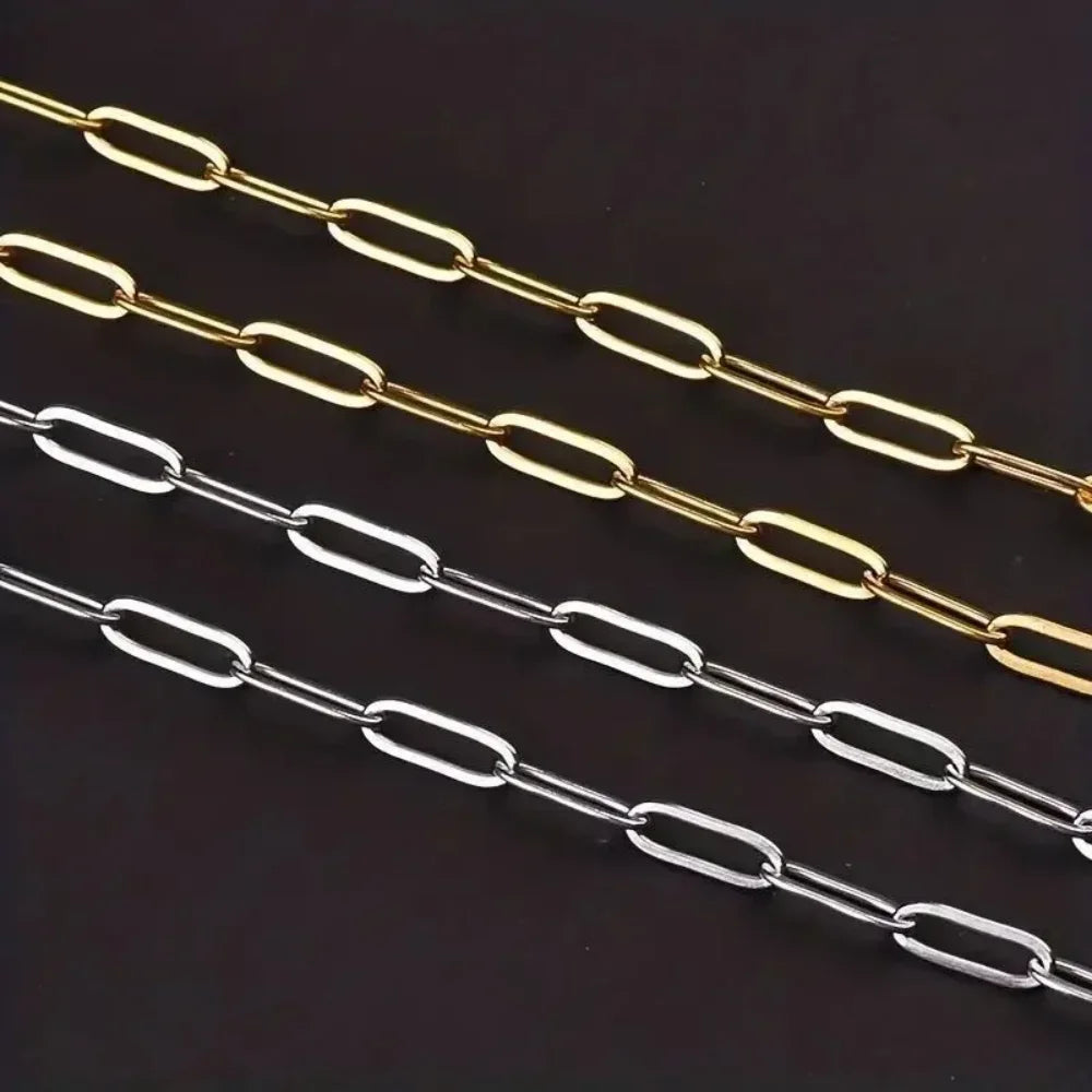 Andara 925 Sterling Silver Exquisite Paperclip Necklace, Women's Fashion Paperclip Clavicle Necklace Birthday Party Jewelry