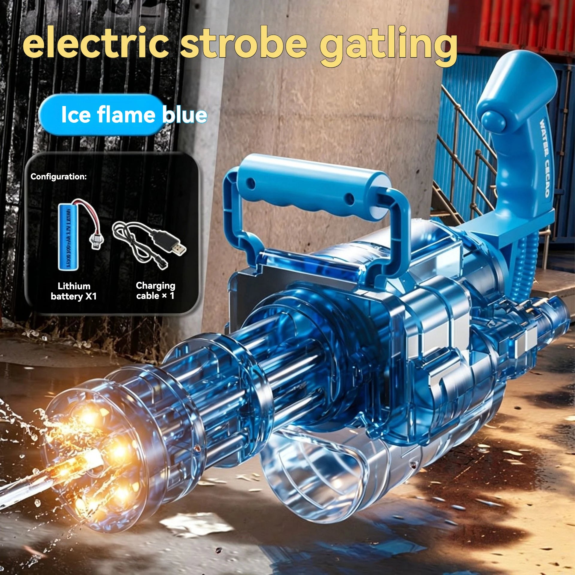 2026 New Rotating Spitfire Gatling Electric Continuous High Pressure Pulse Water Gun with Large Capacity Black Technology Water