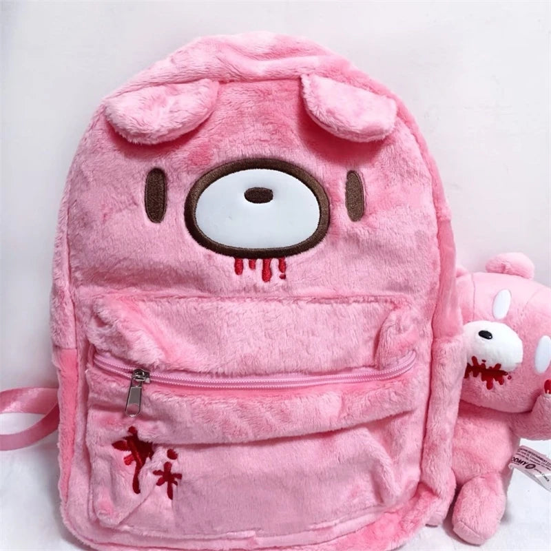 Gloomyed Violented Bear Backpack Cute Cartoon Japanese Large Capacity Backpack For Girls And Students Schoolbag Casual Daily Use