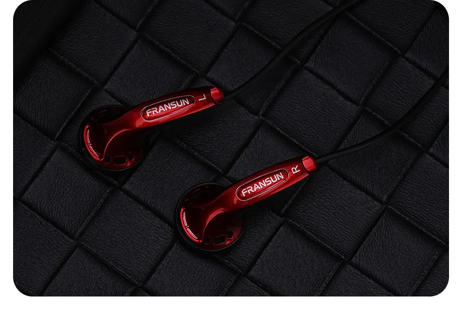 Fransun 1st Gen Flat-Head Earphones 15.4mm Dynamic Driver Earbuds 15.4mm Dynamic HiFi Sound Tears-of-Regret Headphones With Mic