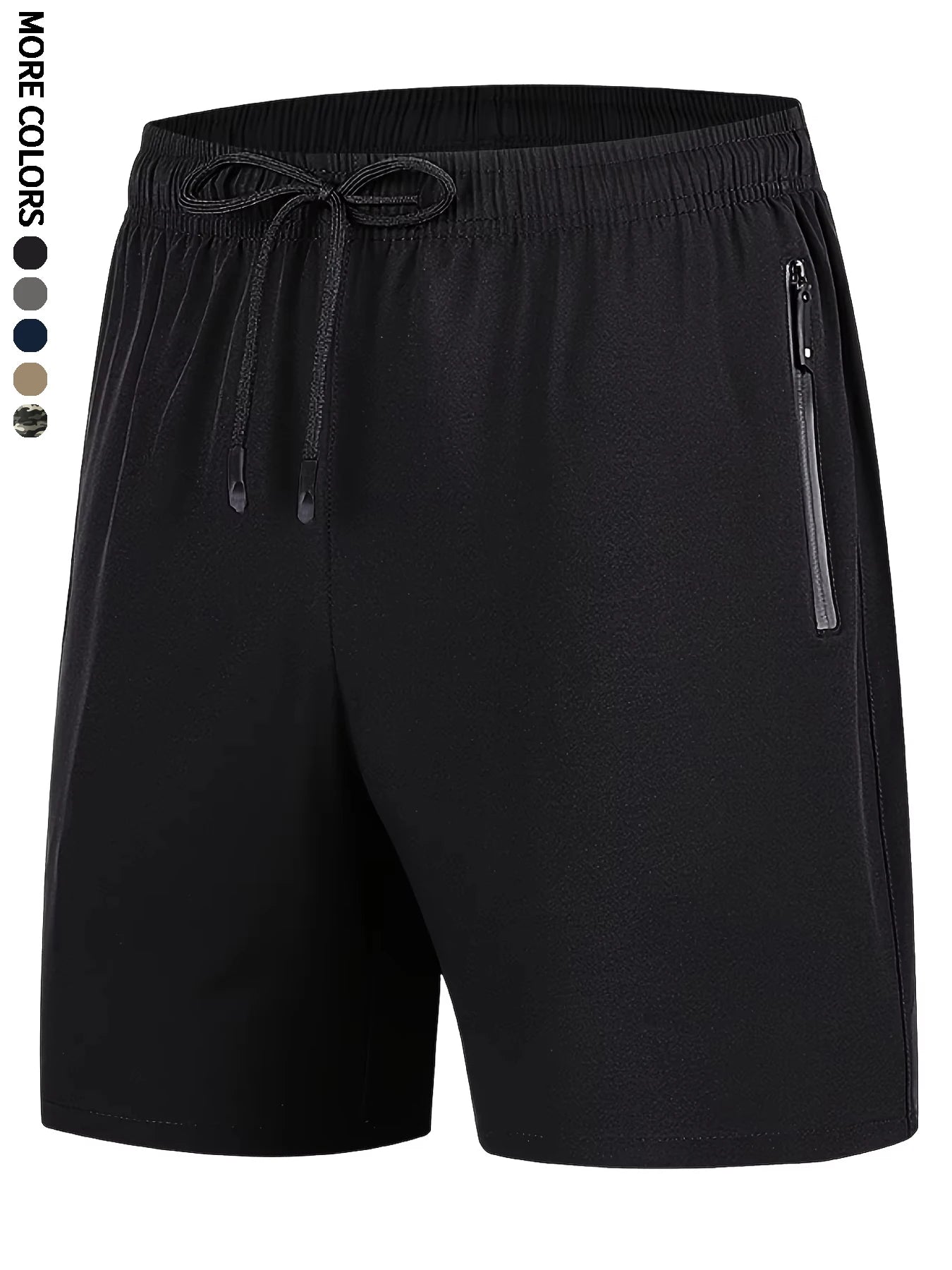 Men's Summer Drawstring Quick Dry Shorts For Running,Breathable With Zipper Pockets,Fitness, Training7022