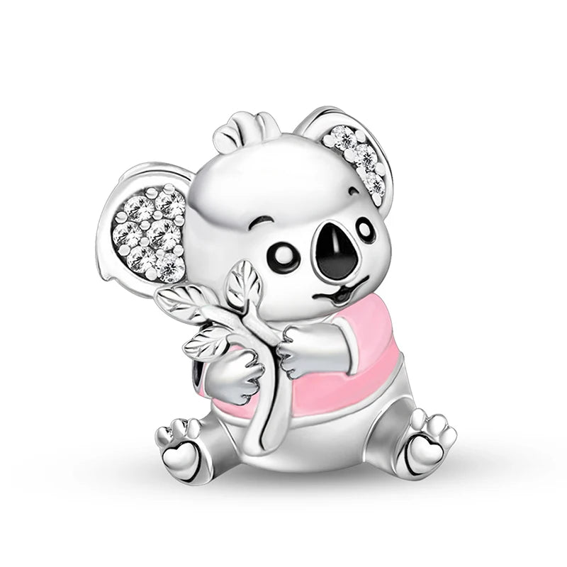 925 Sterling Silver Owl Dinosaur Panda Chameleon Cute Charm Bead Fit Diy Bracelet Bangle Making Gift of High Quality Jewelry