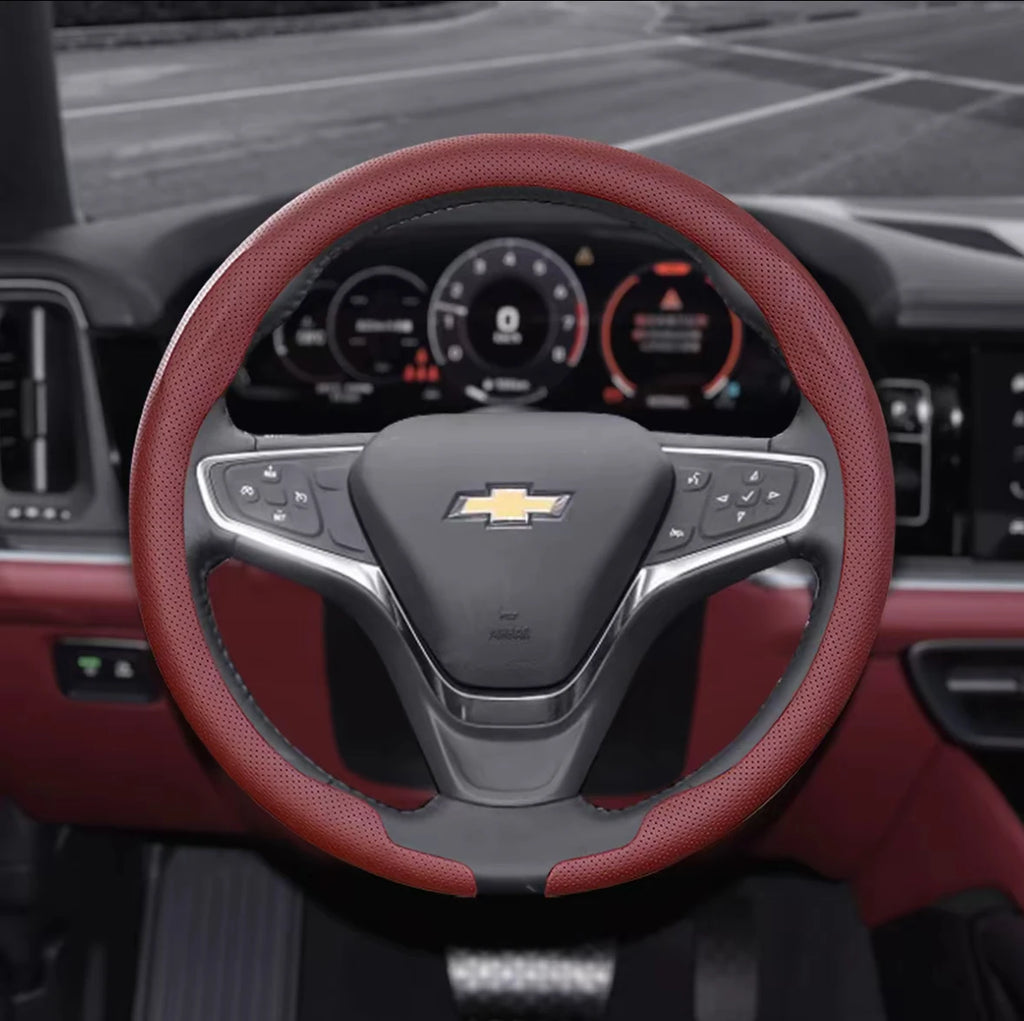 8D Nappa leather Car Steering Wheel Cover For Chevrolet Aveo Bolt Onix Cruze Spark Cavalier Colorado Malibu Auto Accessories