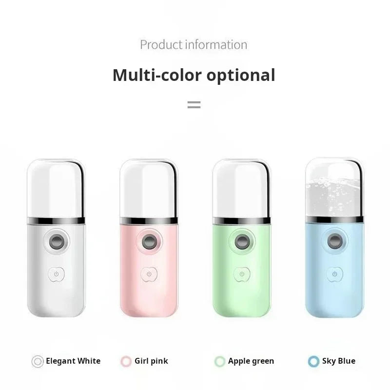 Portable Mini Ultrasonic Humidifier Facial Sprayer Beauty Device Moisturizing Skin Care USB Rechargeable Skincare Tool