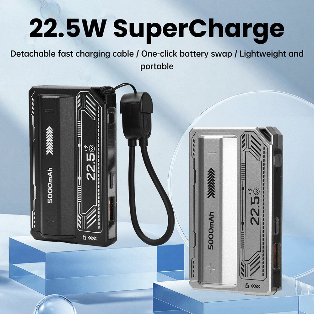 21700 Battery Holder Power Bank Case PD 20W Fast Charging Built-in Cable Detachable Power Bank DIY Battery Case