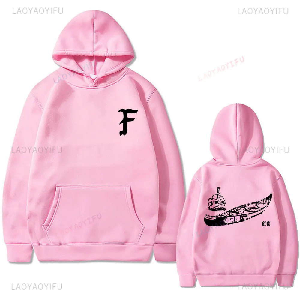 Forward Observations Group Canoe Club Custom Print Hoodie Skeleton Vintage Hoodies Streetwear Male Casual Oversized Sweatshirt