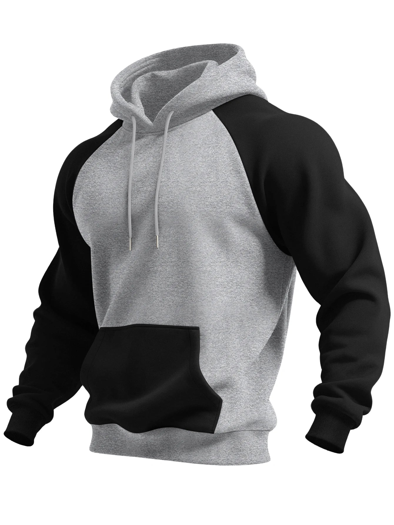 New Autumn Ainter Outdoor Sports Style Raglan Contrast Color Hooded Sweatshirt Fashionable Trendy Versatile Men's Tops