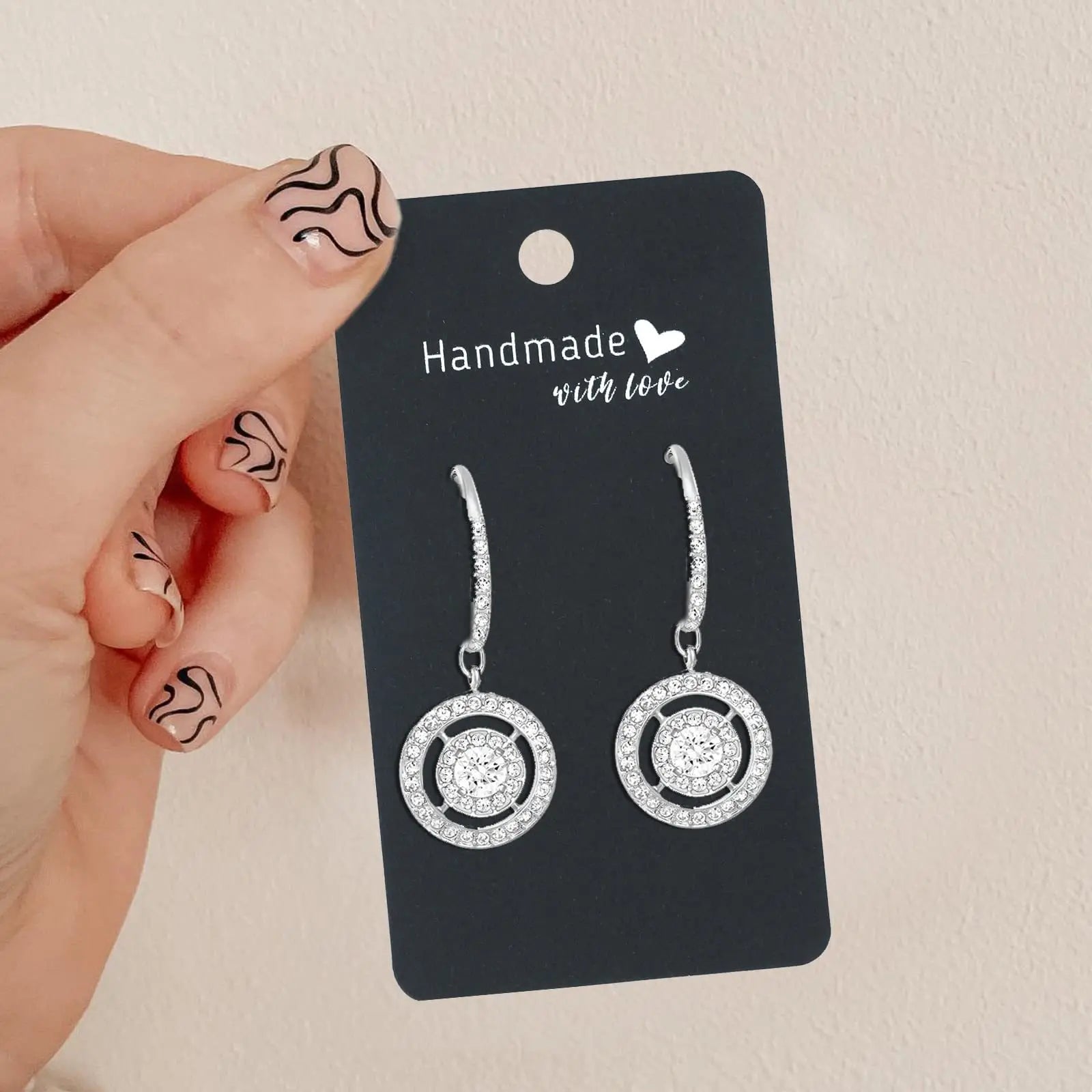 50pcs/Lot 5x9cm Paper Earrrings Display Hang Tag Cards DIY Ear Stud Jewelry Storage Package Supplies Accessories Small Business