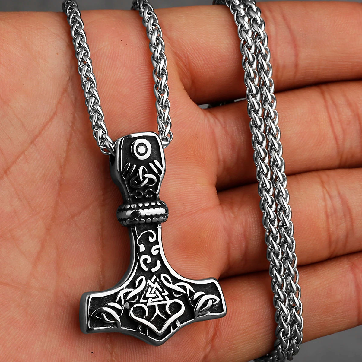 Original Viking Stainless Steel Thor Hammer Multiple Styles Domineering Unisex Necklace Pendant Boyfriend Gift Wholesale
