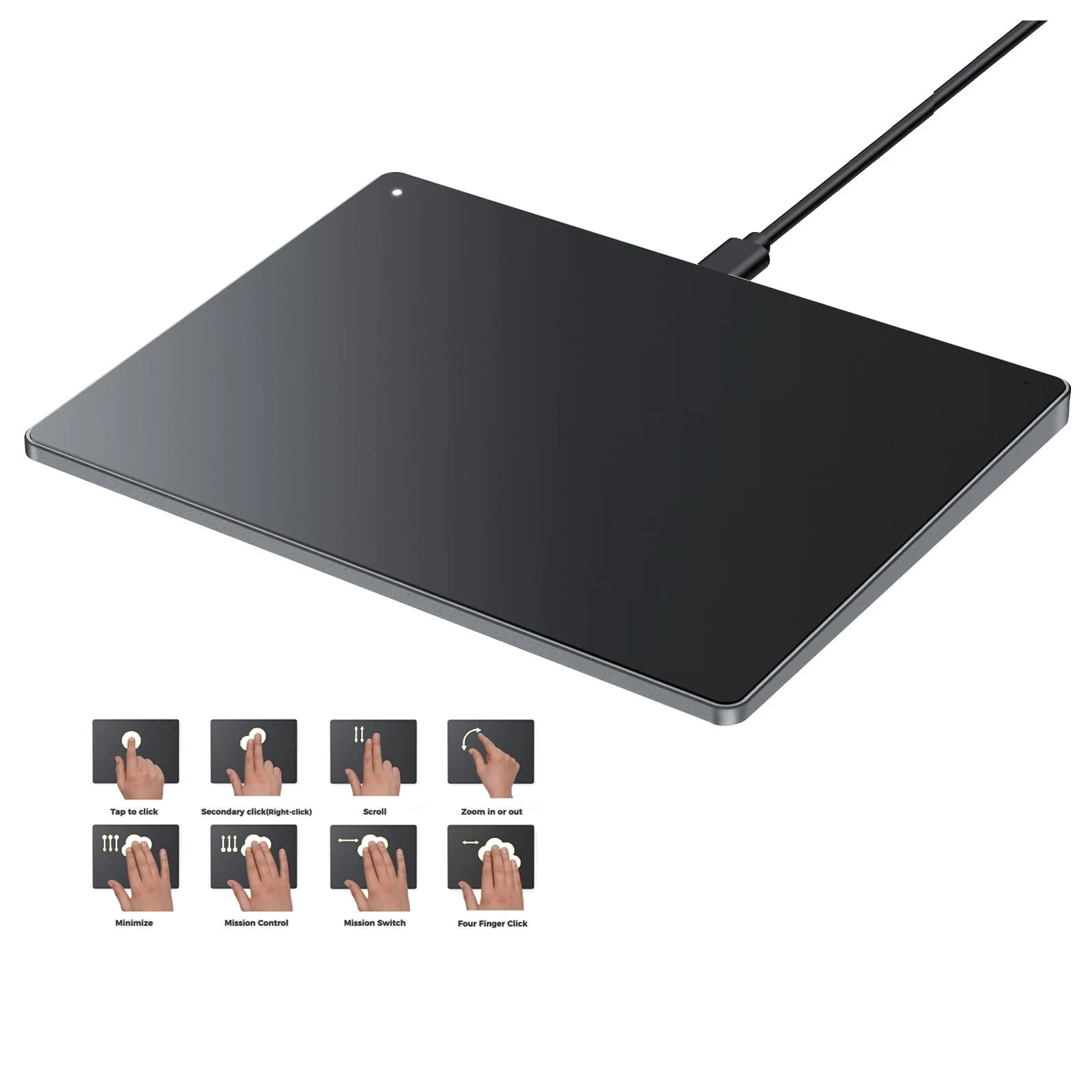 Trackpad: Wired, USB-C, Aluminum Mouse Pad Works with Windows 10/11