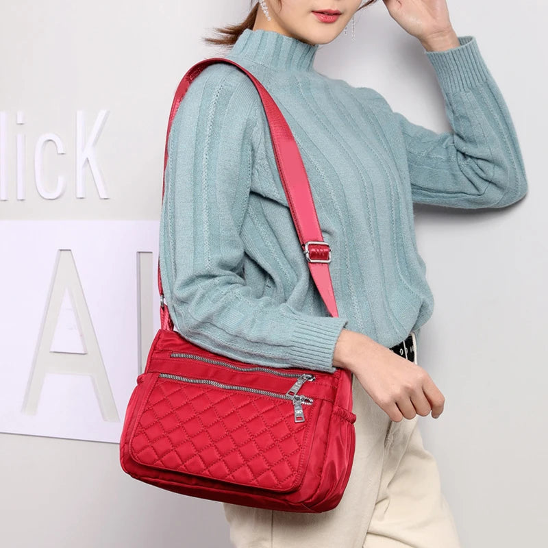 Yogodlns Women Nylon Shoulder Bag Waterproof Multi-pocket Zipper Bag Ladies Travel Messenger Bag For Designer Bolsa Feminina
