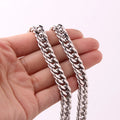 8/10/12/14/16/18mm Heavy Polished Silver Color Men's Chain 316L Stainless Steel Cuban Link Necklace Fashion Jewelry Gift