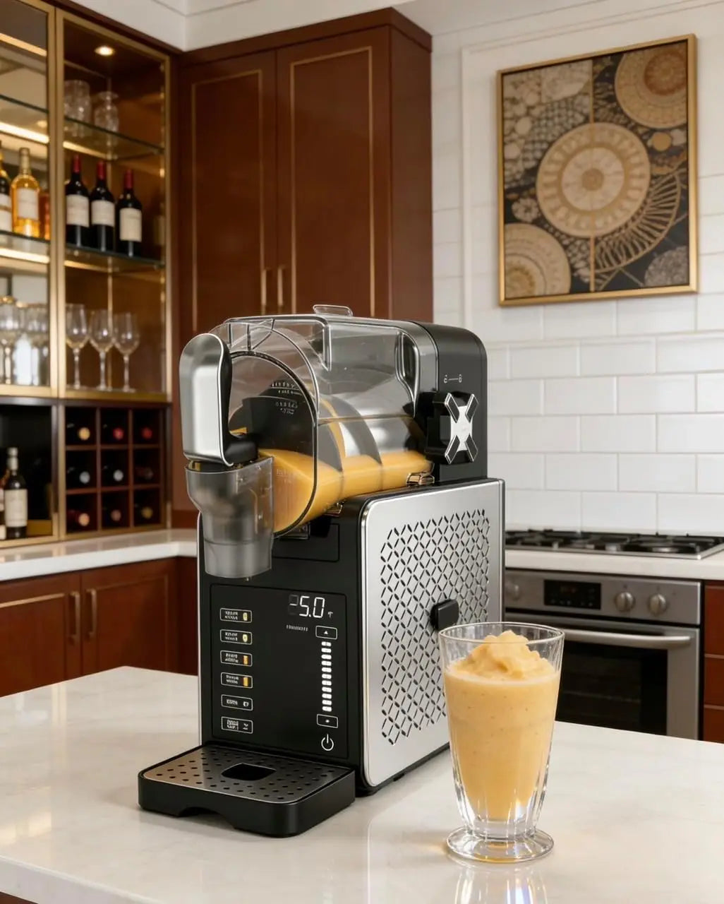 200W Slush Ice Machine with Self-Cleaning & 5 Programs – 1.9L Tank for Cocktails, Milkshakes – Ideal for Home, Bar & Kitchen