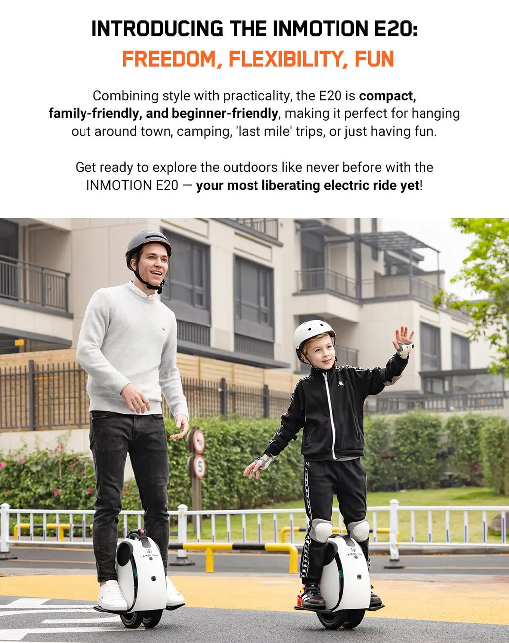 Original INMOTION E20 Electric Unicycle Motor 900W Battery 54.6V Top Speed 20km/h Range 30km Bluetooth Speaker 14inch EUC Wheel