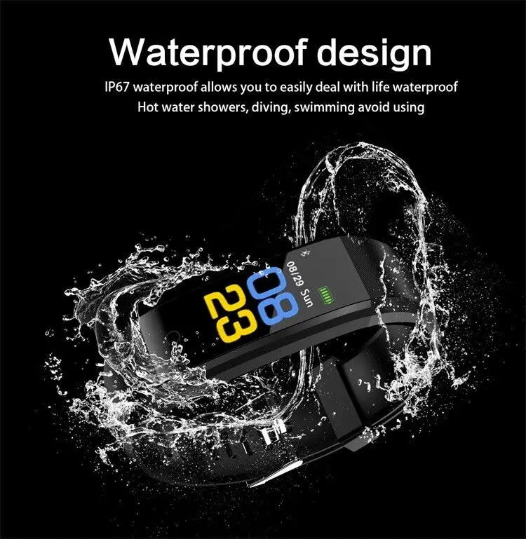 Digital Smart Band Sport Smart Watch Men Woman Blood Pressure Heart Rate Waterproof Monitor Fitness Bracelet For Android IOS