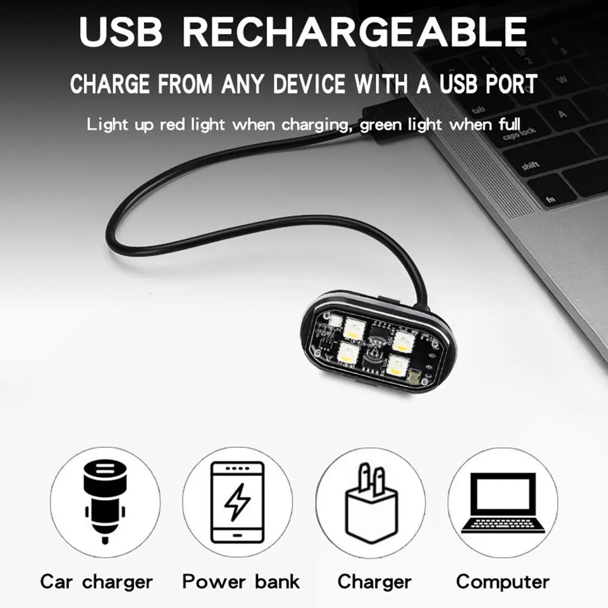 2/4Pcs Wireless Car Ambient Light Color Changing Car Interior Decorative Light with Remote Control Charging Car LED Strobe Light
