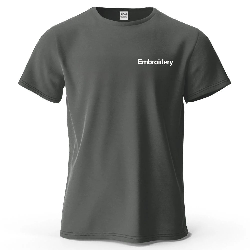 Custom Embroidery T Shirt Premium 100% Cotton T shirt Diy Your Own Design Brand Company Team Pet Animal Logo Men Women Tee Tops
