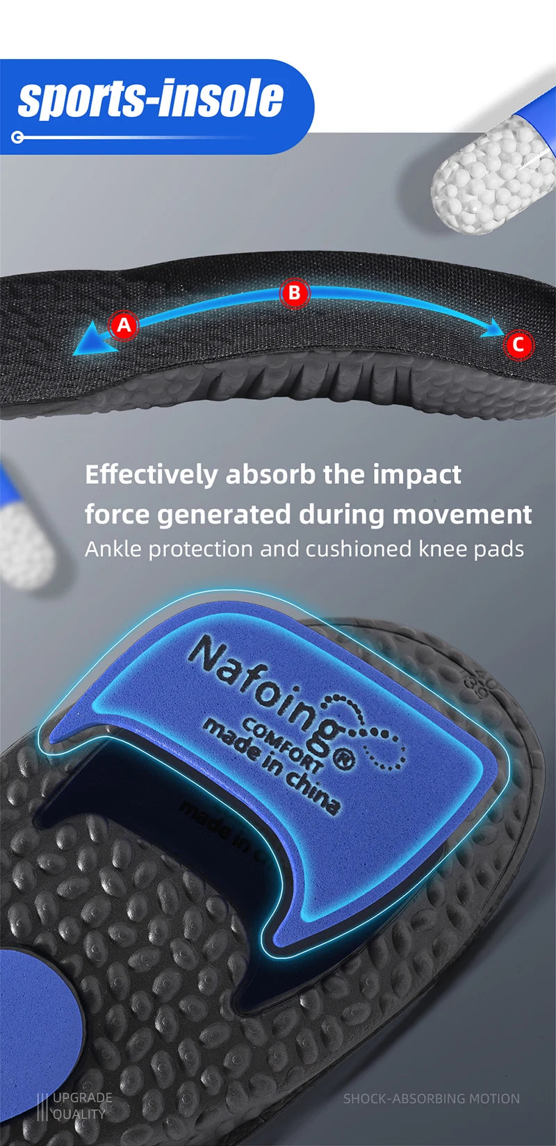 1 Pair Sports Insoles Elastic Running Insole For Shoes Arch Support Insole Absorption Deodorant Breathable Insoles