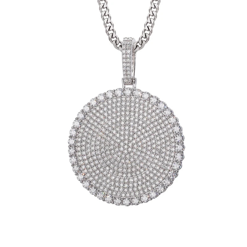 THUE Full Moissanite Luxury Square Pendant with Certification Rope Necklace For Women Men Hip Hop Jewelry Gifts