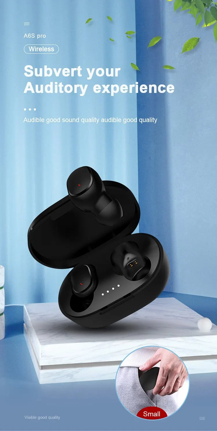 TWS Headset HiFi Stereo Wireless Earphones Sport Music Bluetooth 5.1 Headphones Noise-Canceling Earbuds For iPhone Xiaomi Huawei