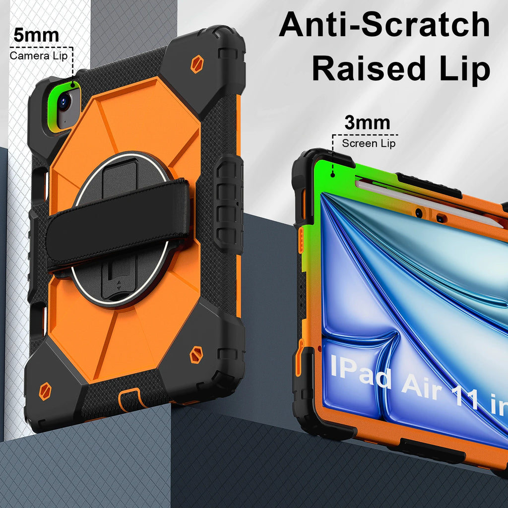 360 Rotatable Hybrid Case iPad 10th 11th Generation A16 7/8/9th 10.2 9.7 Pro 11 Air 13 M2 M3 M4 Air 5 4 10.9 Mini 7 6 5 Cover