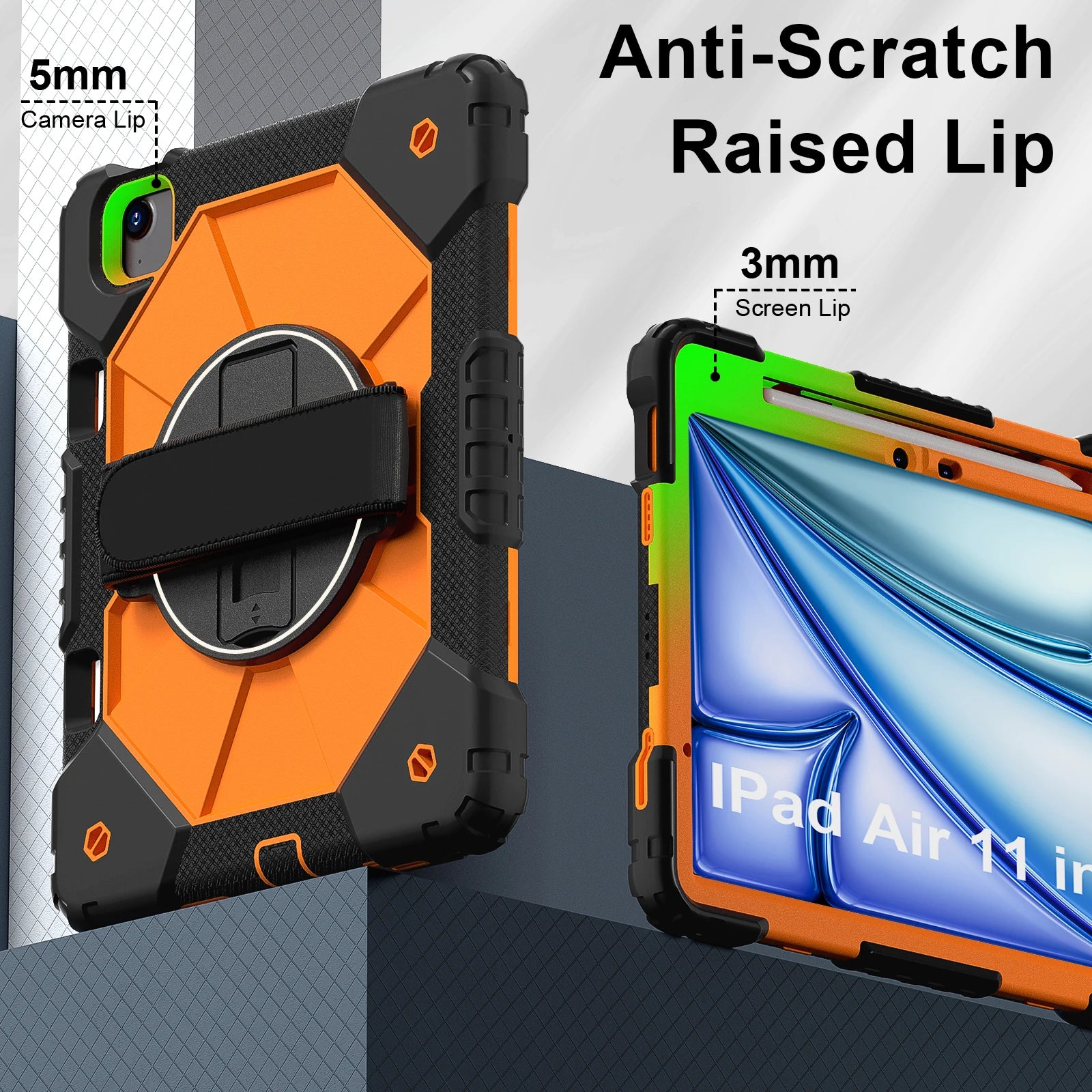 360 Rotatable Hybrid Case iPad 10th 11th Generation A16 7/8/9th 10.2 9.7 Pro 11 Air 13 M2 M3 M4 Air 5 4 10.9 Mini 7 6 5 Cover