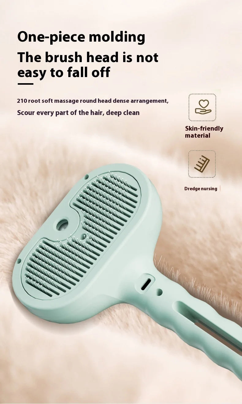 Pet Hair Removal Comb with Water Tank And Release Button Cat Dog Shedding Spray Steam Brush for Grooming