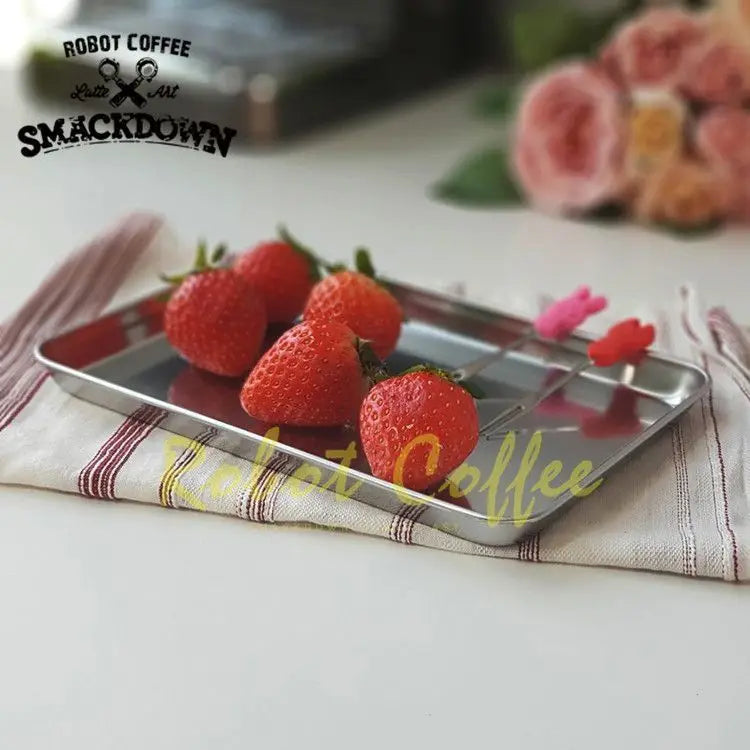 Nordic Stainless Steel Rectangular Coffee Shop Pallet Storage Disk Net Snack Cake Dish Dining Dessert Plate Kitchen Dish Tray