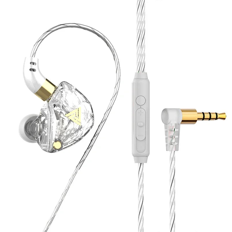 QKZ AK3 FiLe Wired Earphone with Microphone HiFi Music Monitor Bass Headphones Noise Cancelling Headset For Sport Gaming Earbuds