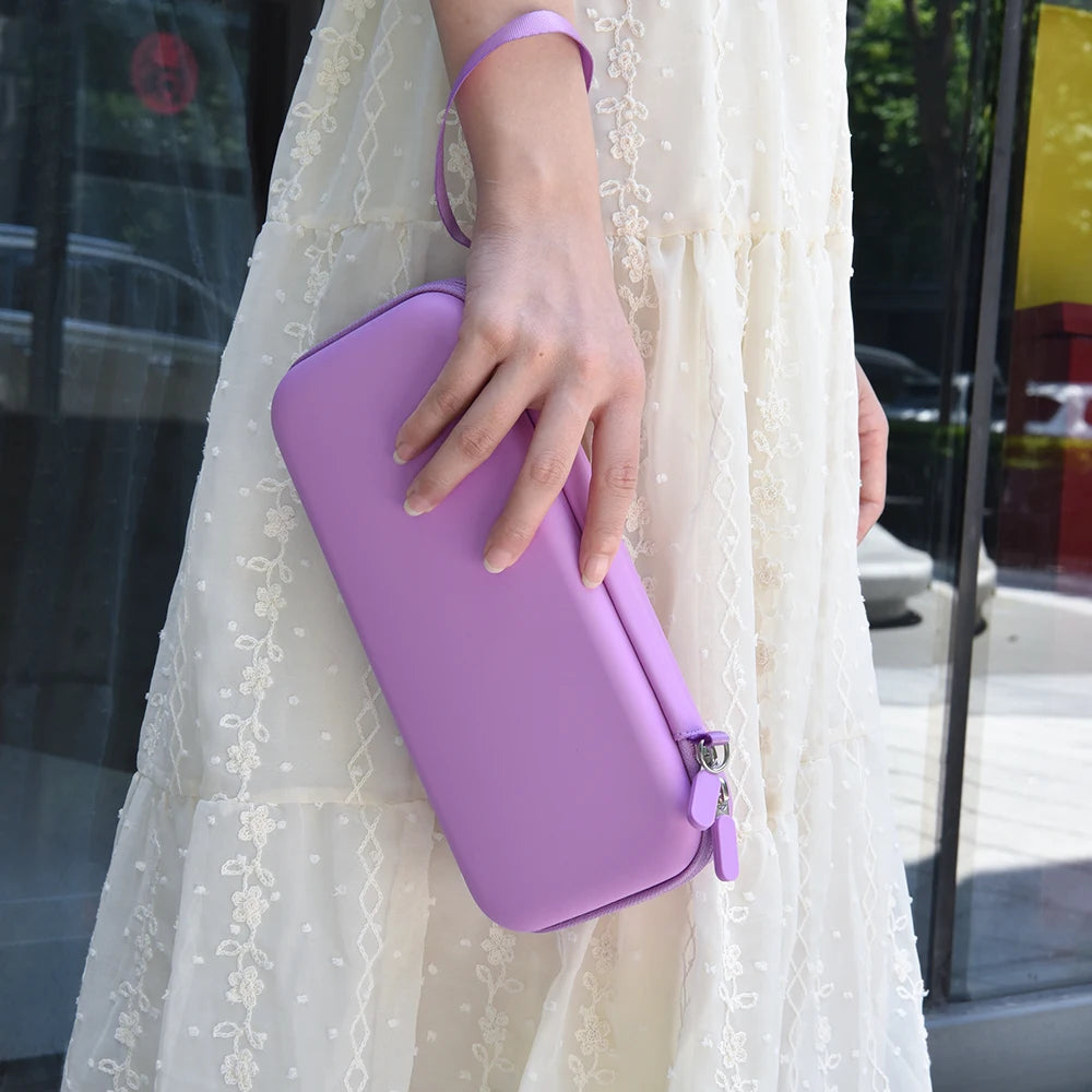 15 in 1 Switch OLED Storage Kit Switch Case and Thumb Caps Portable Waterproof Travel Bag for Switch Console & J-Con (Purple)