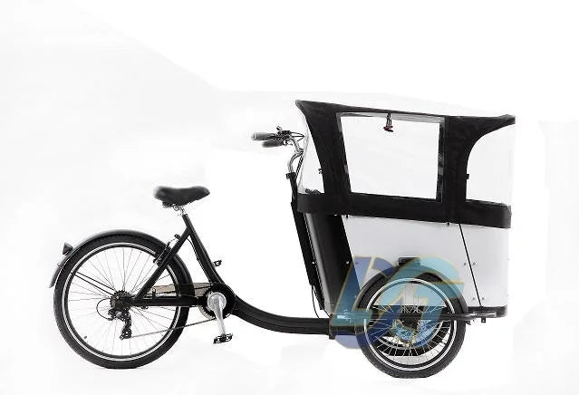 Elektriese vragfiets vragfiets word gebruik vir familie 3-wiel fiets om kinders te dra