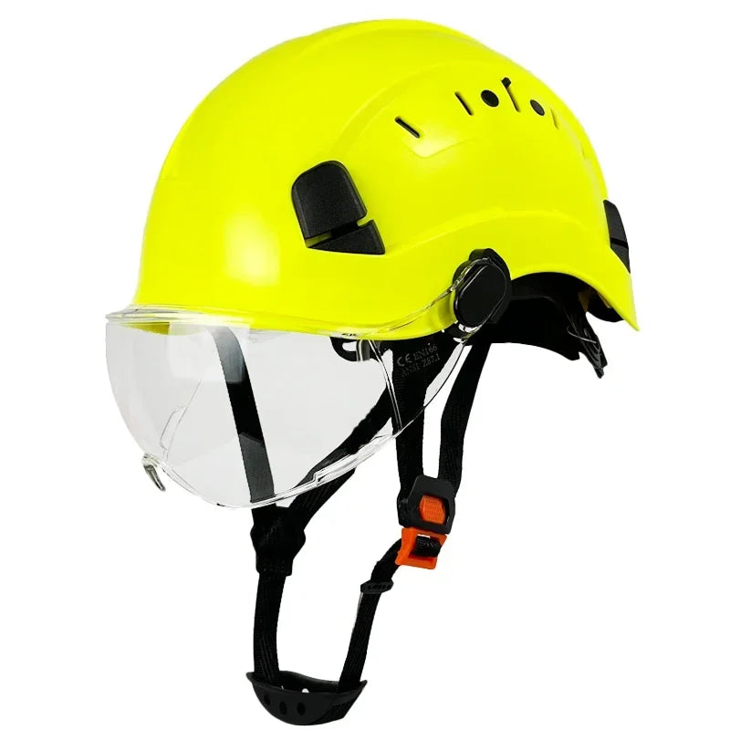 Safety Helmet With Goggles Men's Construction Hard Hat High Quality ABS Protective Helmets Work Cap For Working Climbing Riding
