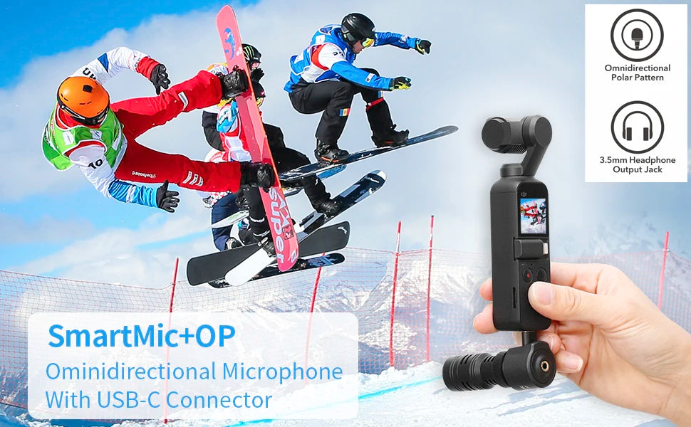 Saramonic SmartMic + Di/UC Tipe-C Rigtinggewende Mikrofoon met Skuimwindskerm vir IOS iPhone 13 11 7 7 plus Android-slimfone