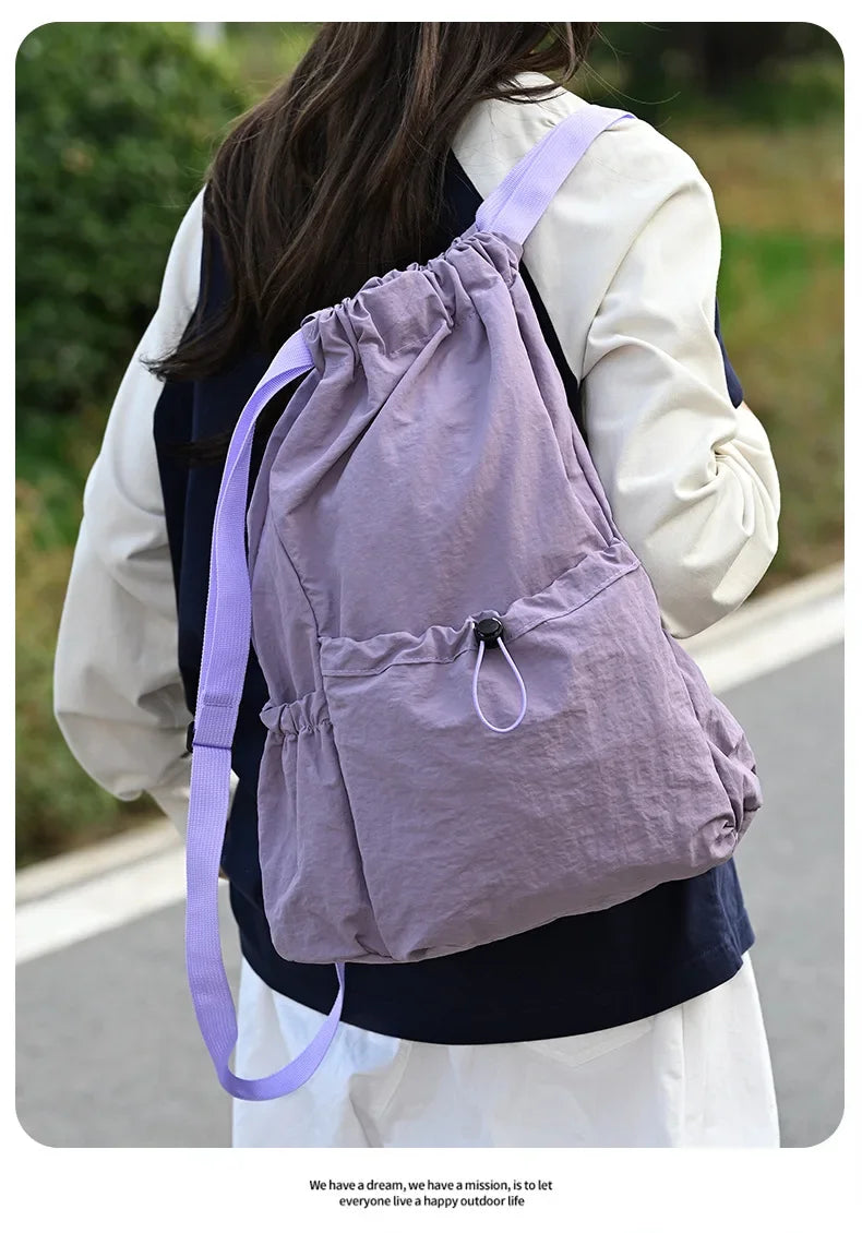 Foldable Drawstring Drawstring Backpack,Lightweight and Easy To Store,Essential for Short Distance Travel and Outdoor Activities
