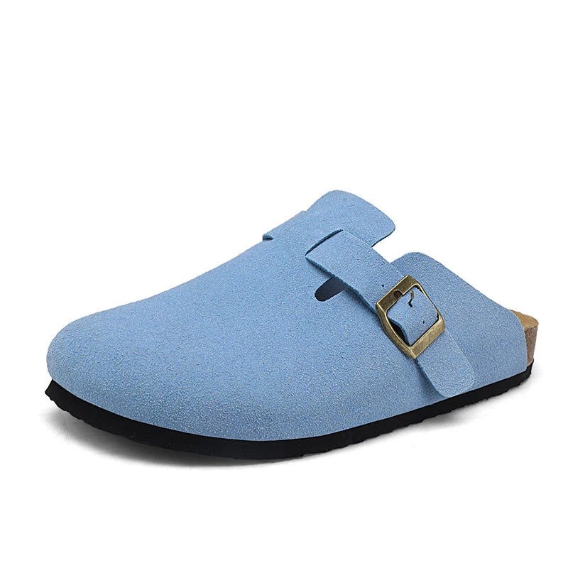 Herren Wildleder Kork Sandalen Clogs Damen Geschlossene Zehen Hausschuhe Pantoletten Gesundheitsfußbett für Dropshipping